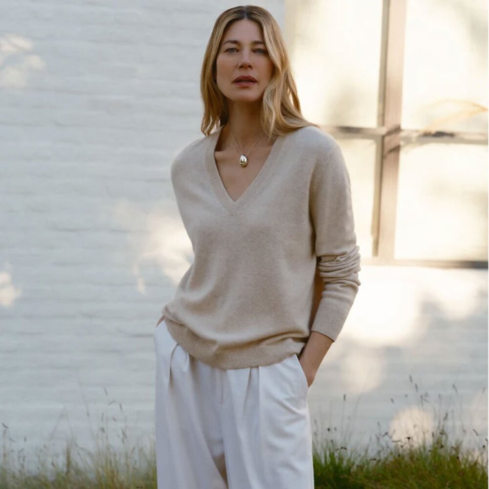*NWT* JENNI KAYNE Flynn Cashmere Sweater in Oatmeal Size Small